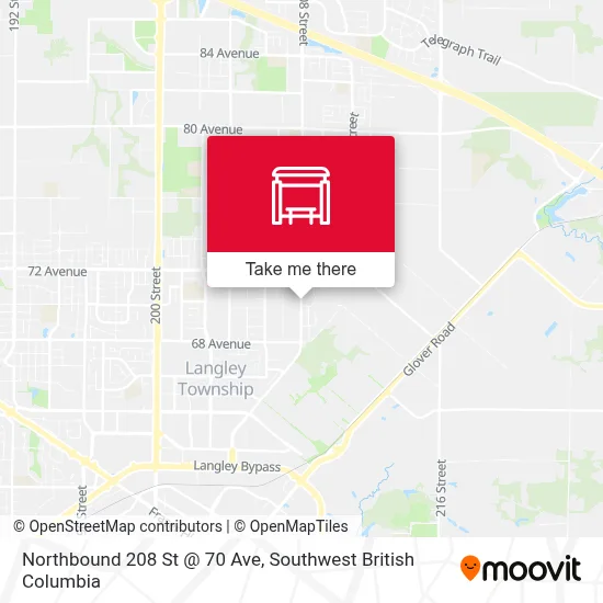 Northbound 208 St @ 70 Ave map