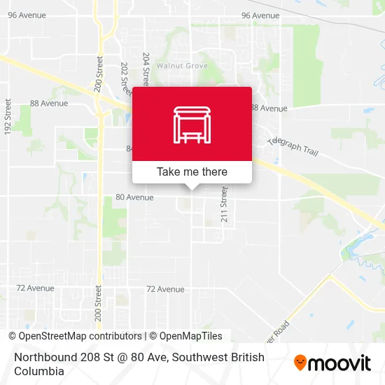 Northbound 208 St @ 80 Ave map