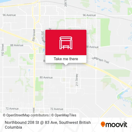 Northbound 208 St @ 83 Ave map
