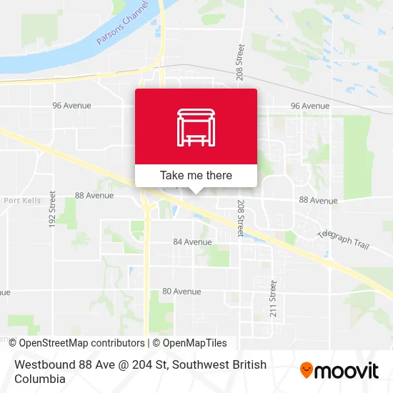 Westbound 88 Ave @ 204 St map