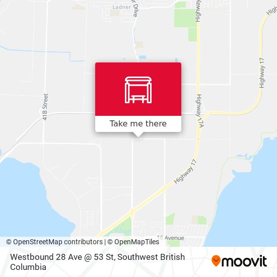 Westbound 28 Ave @ 53 St map