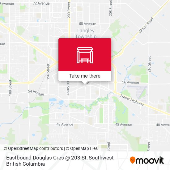 Eastbound Douglas Cres @ 203 St map