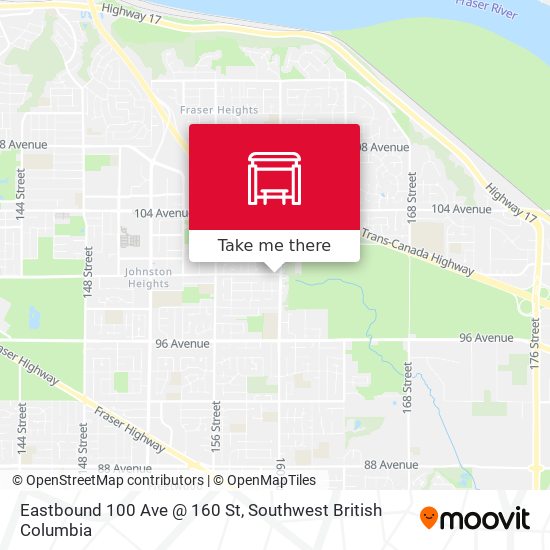 Eastbound 100 Ave @ 160 St map