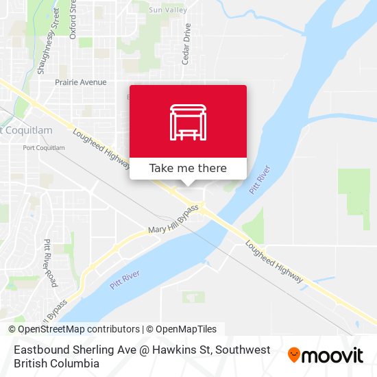 Eastbound Sherling Ave @ Hawkins St map