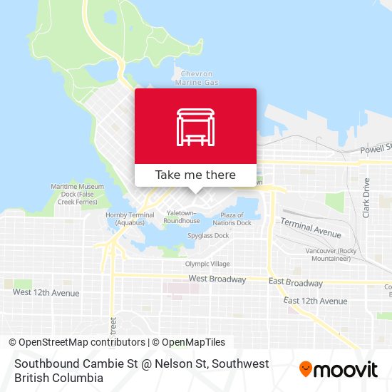 Southbound Cambie St @ Nelson St plan