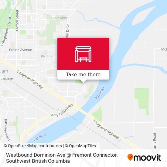 Westbound Dominion Ave @ Fremont Connector map