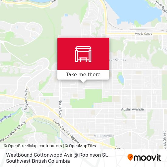 Westbound Cottonwood Ave @ Robinson St plan