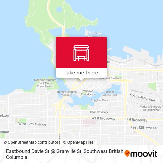 Eastbound Davie St @ Granville St map