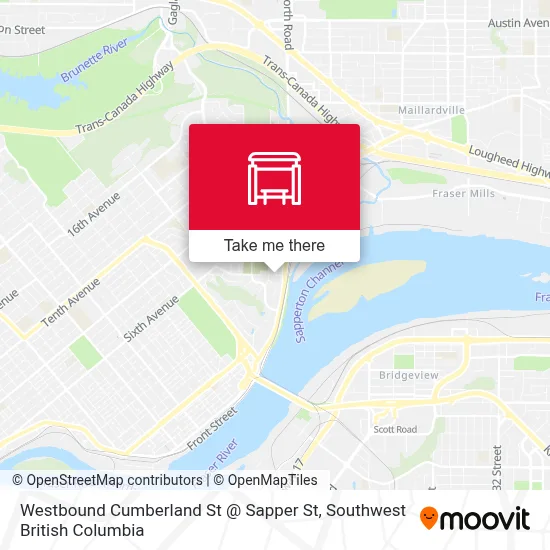Westbound Cumberland St @ Sapper St map