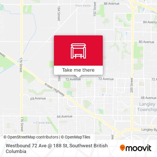 Westbound 72 Ave @ 188 St map