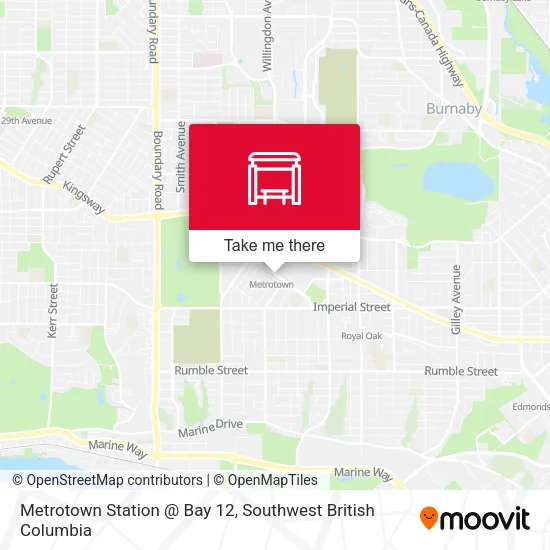 Metrotown Station @ Bay 12 map