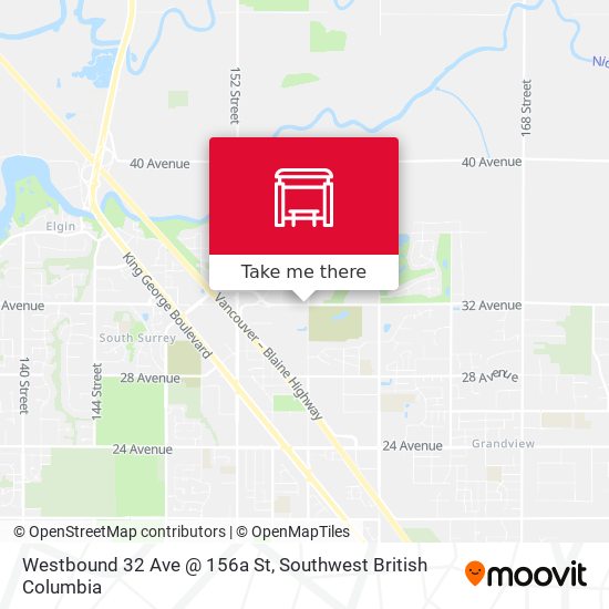 Westbound 32 Ave @ 156a St map