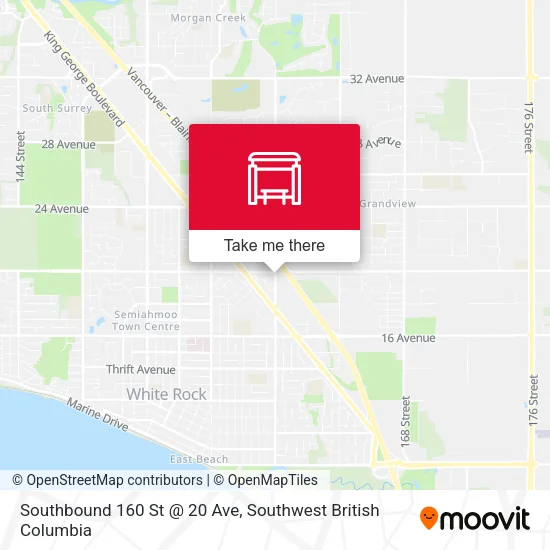 Southbound 160 St @ 20 Ave map