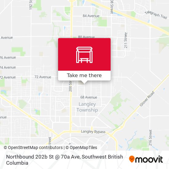 Northbound 202b St @ 70a Ave map