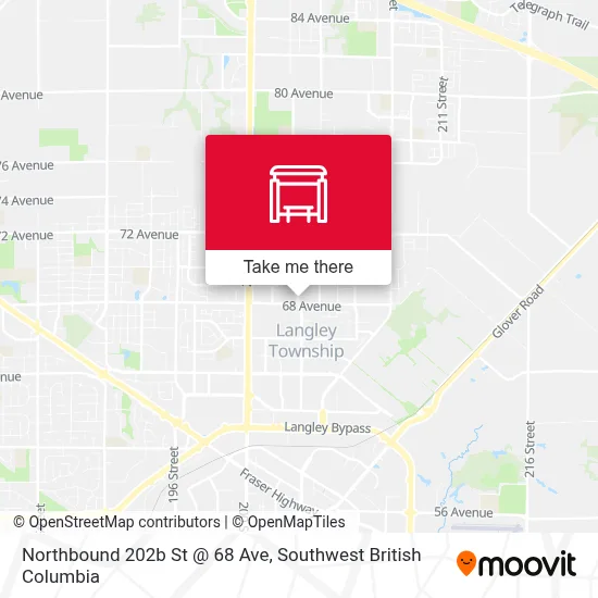 Northbound 202b St @ 68 Ave map