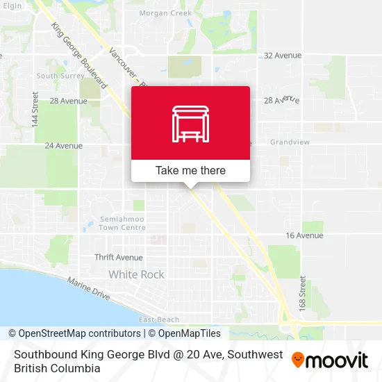Southbound King George Blvd @ 20 Ave map