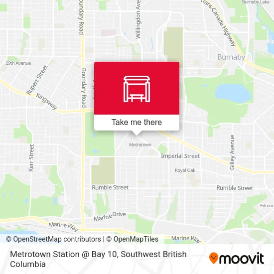 Metrotown Station @ Bay 10 map