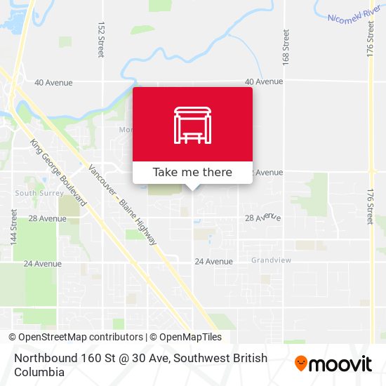 Northbound 160 St @ 30 Ave map