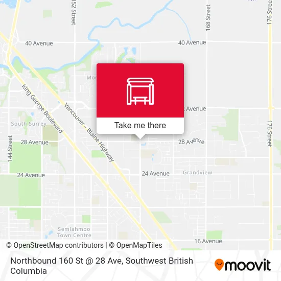 Northbound 160 St @ 28 Ave map