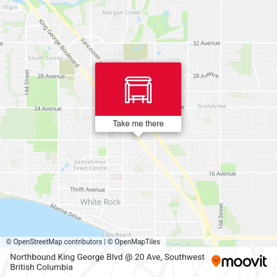 Northbound King George Blvd @ 20 Ave map