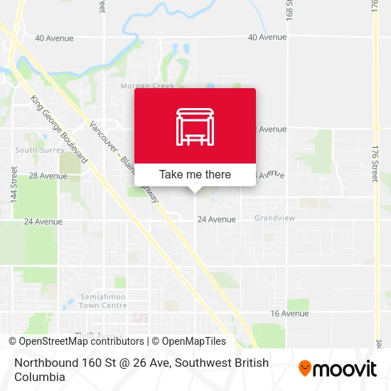 Northbound 160 St @ 26 Ave map