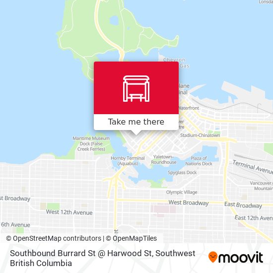 Southbound Burrard St @ Harwood St map