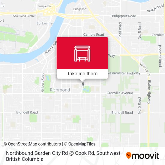 Northbound Garden City Rd @ Cook Rd map
