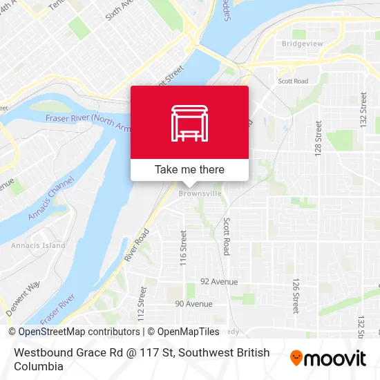 Westbound Grace Rd @ 117 St map