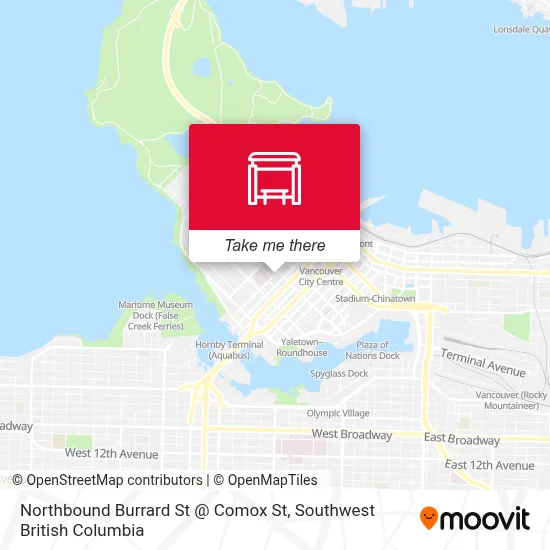 Northbound Burrard St @ Comox St map