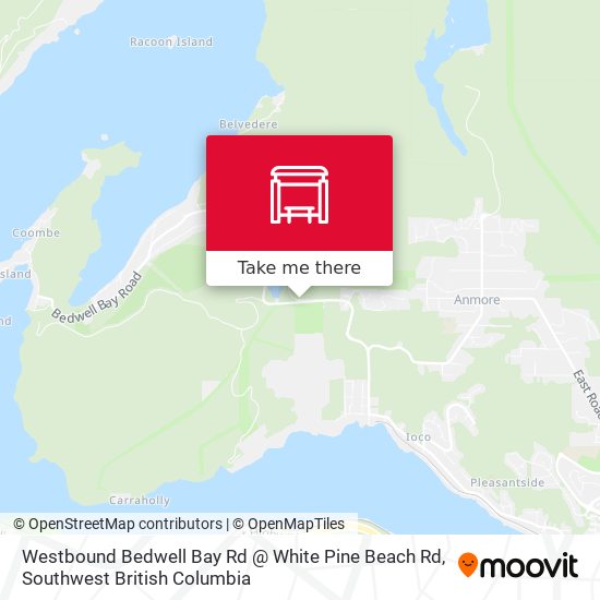 Westbound Bedwell Bay Rd @ White Pine Beach Rd map