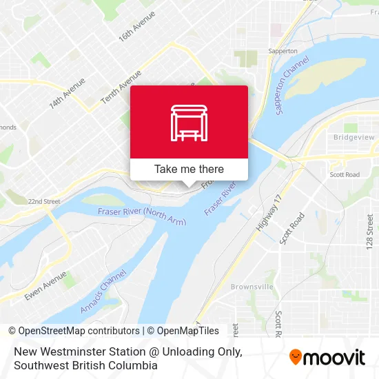 New Westminster Station @ Unloading Only map
