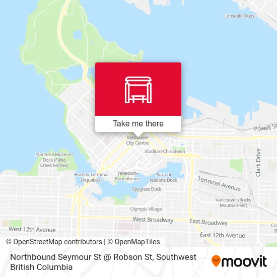 Northbound Seymour St @ Robson St map