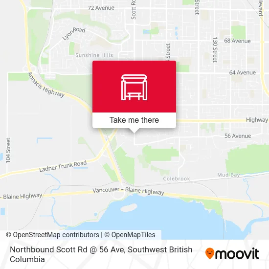 Northbound Scott Rd @ 56 Ave map