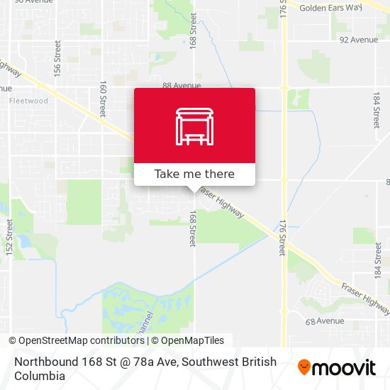 Northbound 168 St @ 78a Ave map