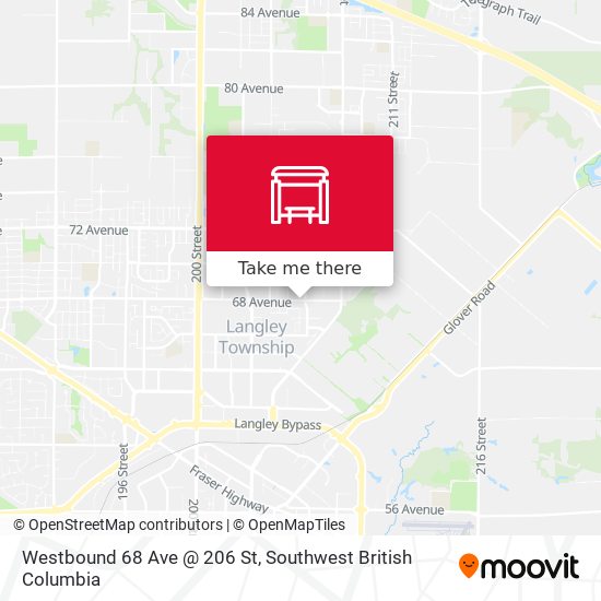 Westbound 68 Ave @ 206 St map