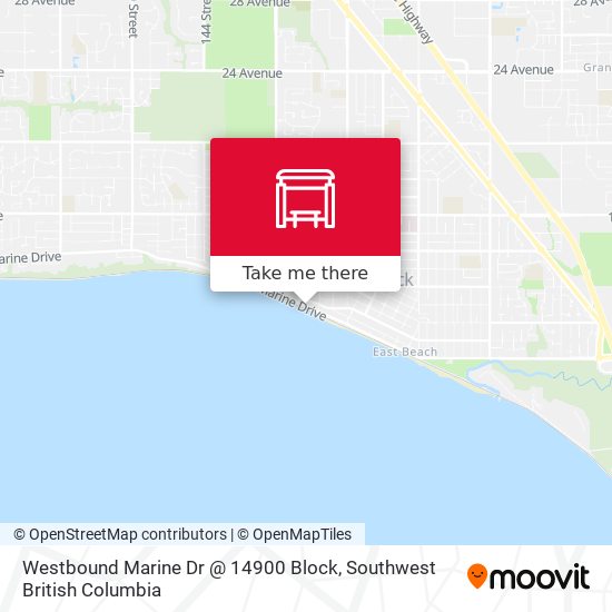 Westbound Marine Dr @ 14900 Block map