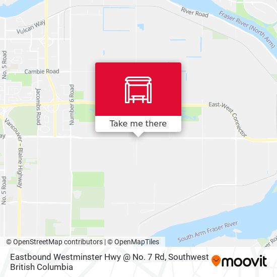Eastbound Westminster Hwy @ No. 7 Rd map