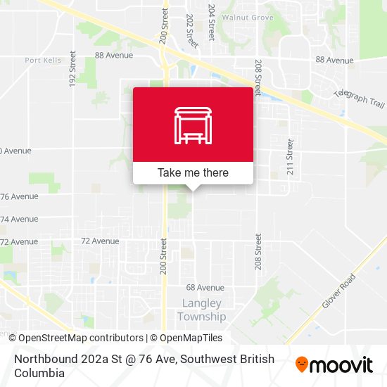 Northbound 202a St @ 76 Ave map