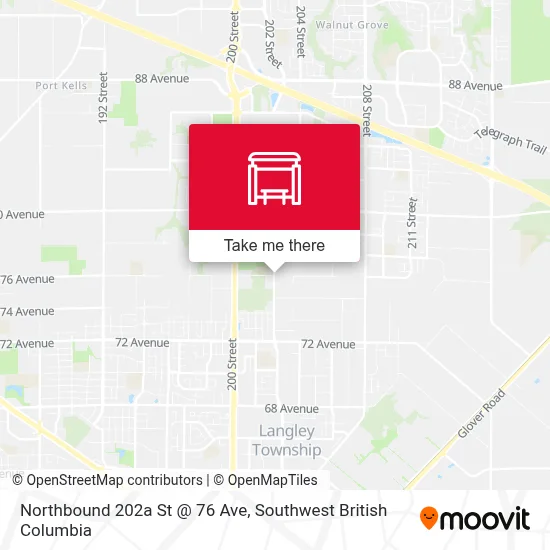 Northbound 202a St @ 76 Ave map