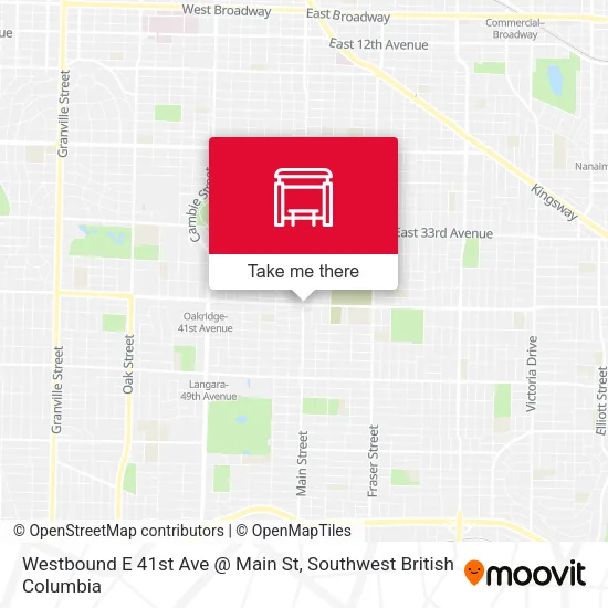 Westbound E 41st Ave @ Main St map