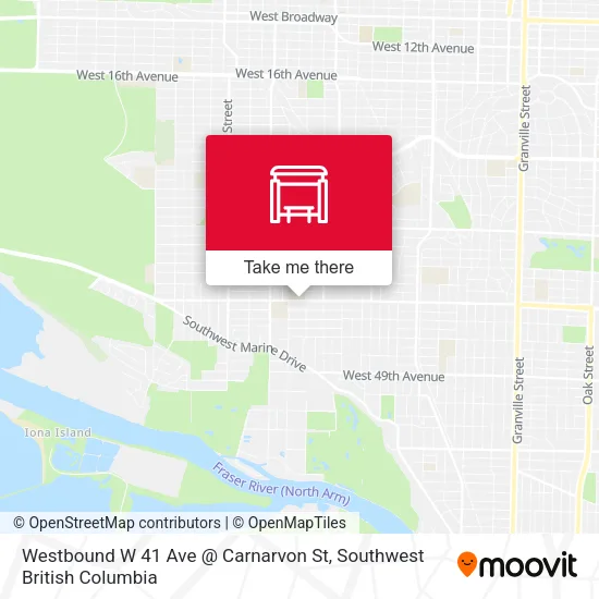 Westbound W 41 Ave @ Carnarvon St plan