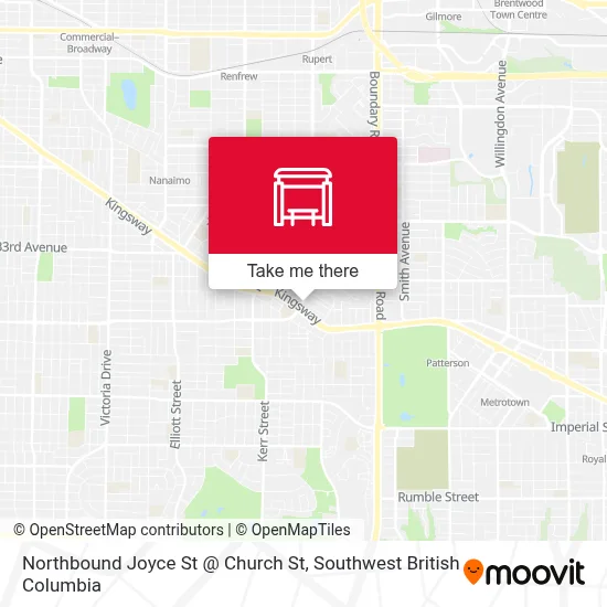 Northbound Joyce St @ Church St map