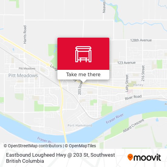 Eastbound Lougheed Hwy @ 203 St map