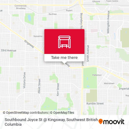 Southbound Joyce St @ Kingsway map