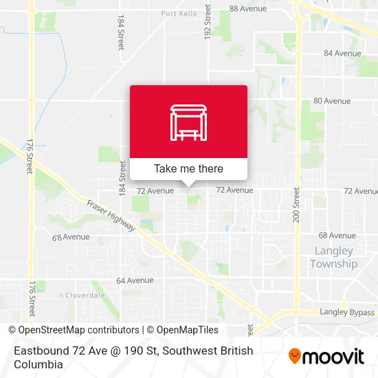 Eastbound 72 Ave @ 190 St map