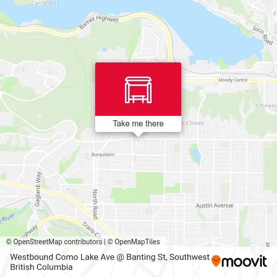 Westbound Como Lake Ave @ Banting St map