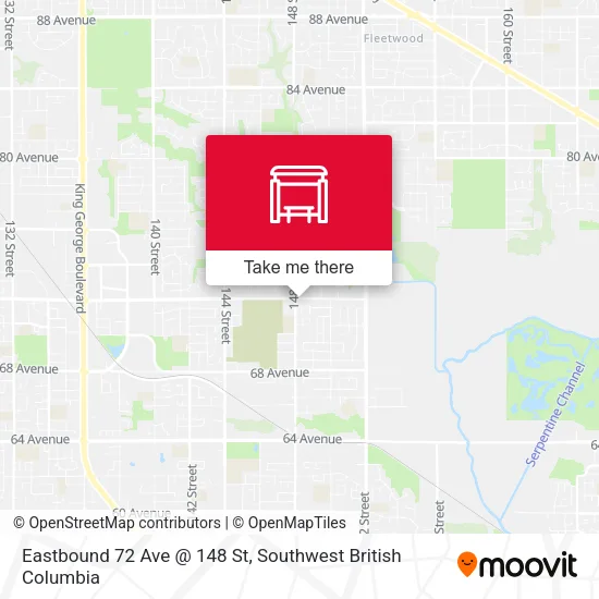 Eastbound 72 Ave @ 148 St map