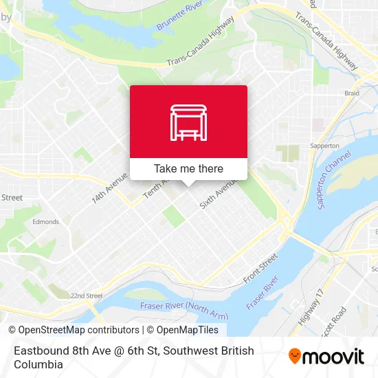 Eastbound 8th Ave @ 6th St map