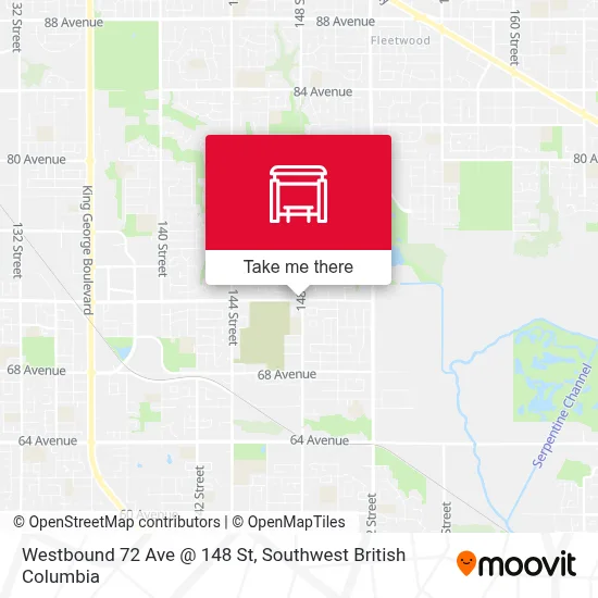 Westbound 72 Ave @ 148 St map