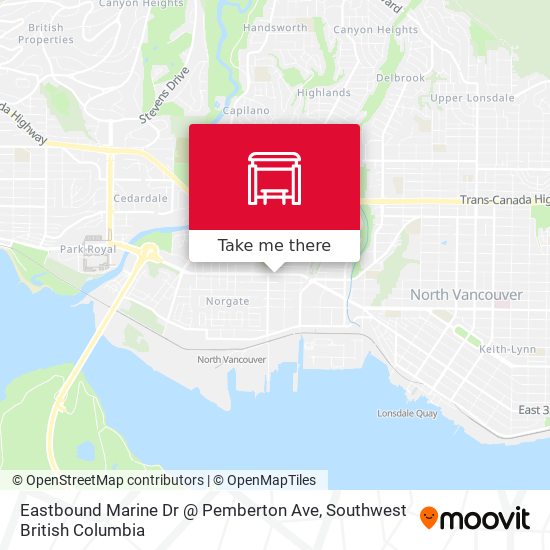 Eastbound Marine Dr @ Pemberton Ave map